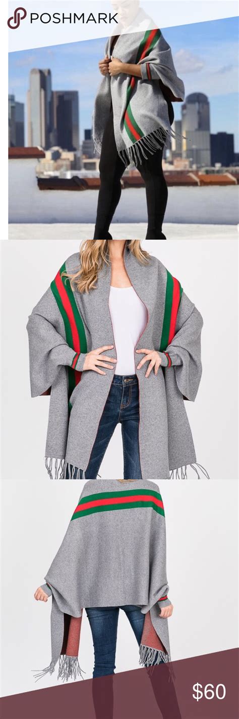 gucci inspired poncho shawl|gucci frayed scarf.